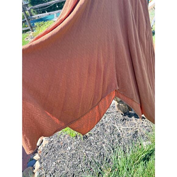 By Together Tan Trapeze Swing Midi Dress S/M Boho Minimalist - Picture 4 of 10